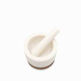 Mortero mármol base madera 14 cm