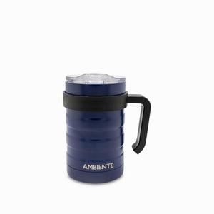 Mug doble pared acero azul oscuro 550ml - Ambiente Gourmet México