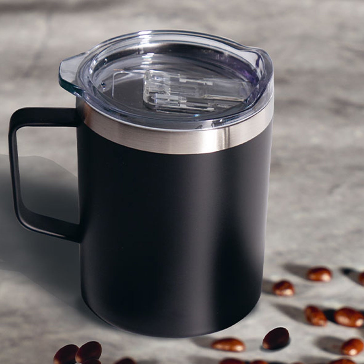 Mug doble pared en acero negro - Ambiente Gourmet México