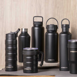 Mug doble pared en acero negro mate