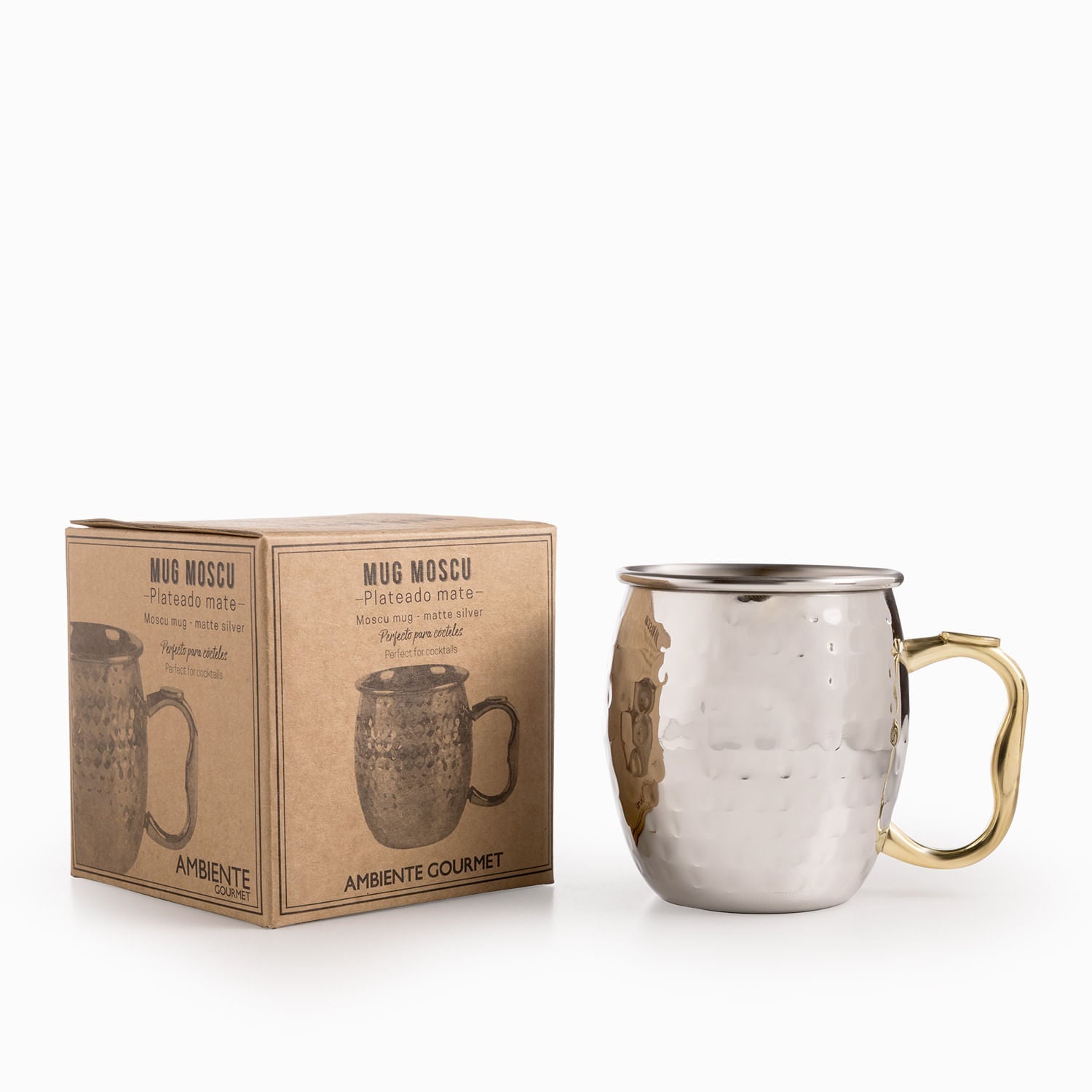 Mug en acero Moscú plateado mate - Ambiente Gourmet México