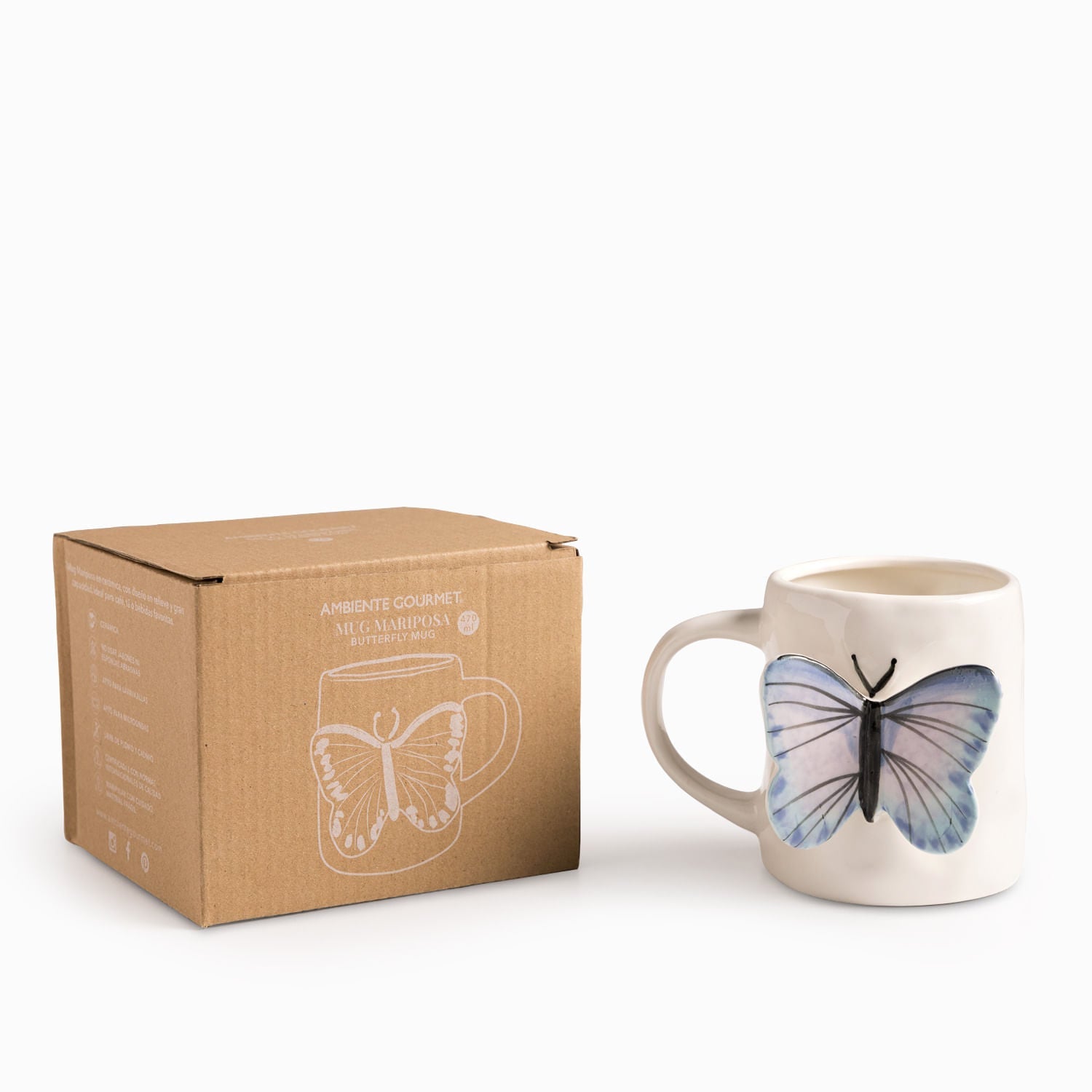 Mug mariposa 470ml - Ambiente Gourmet México