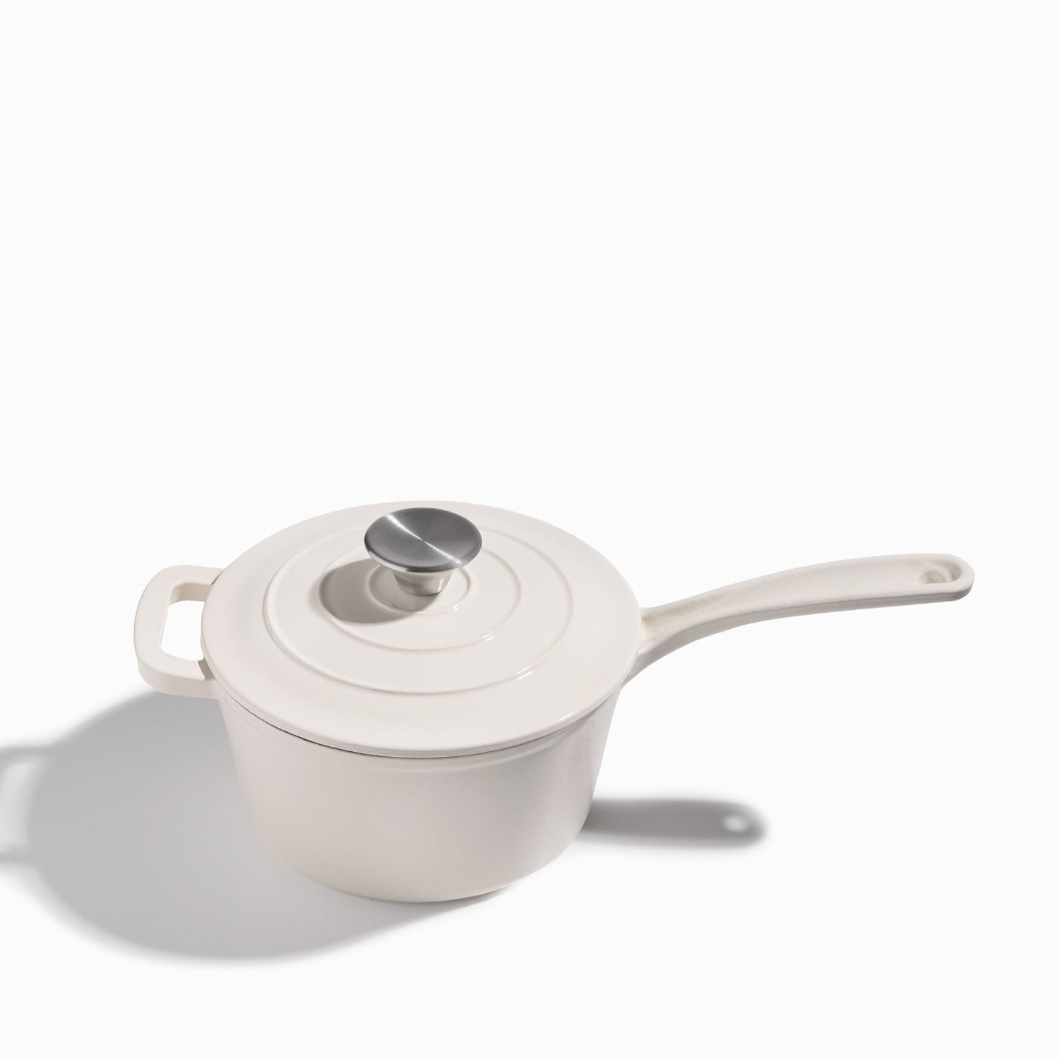 Olla blanca en hierro fundido con mango largo 19cm - Ambiente Gourmet México