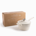 Olla blanca en hierro fundido con mango largo 19cm - Ambiente Gourmet México