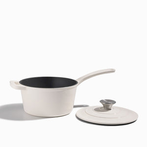 Olla blanca en hierro fundido con mango largo 19cm - Ambiente Gourmet México