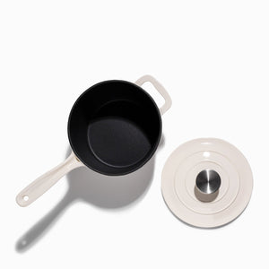 Olla blanca en hierro fundido con mango largo 19cm - Ambiente Gourmet México