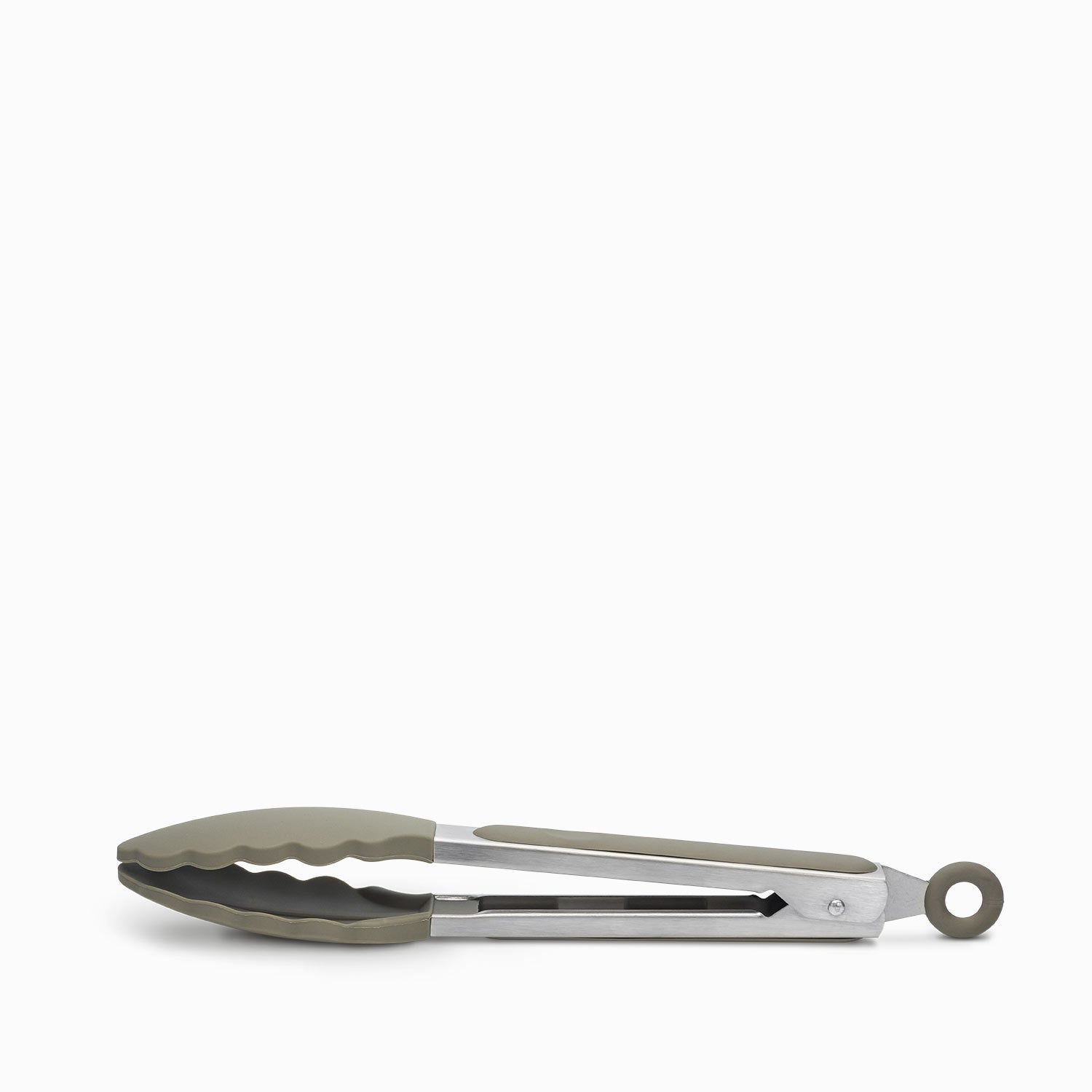 Pinza acero inoxidable y silicona gris