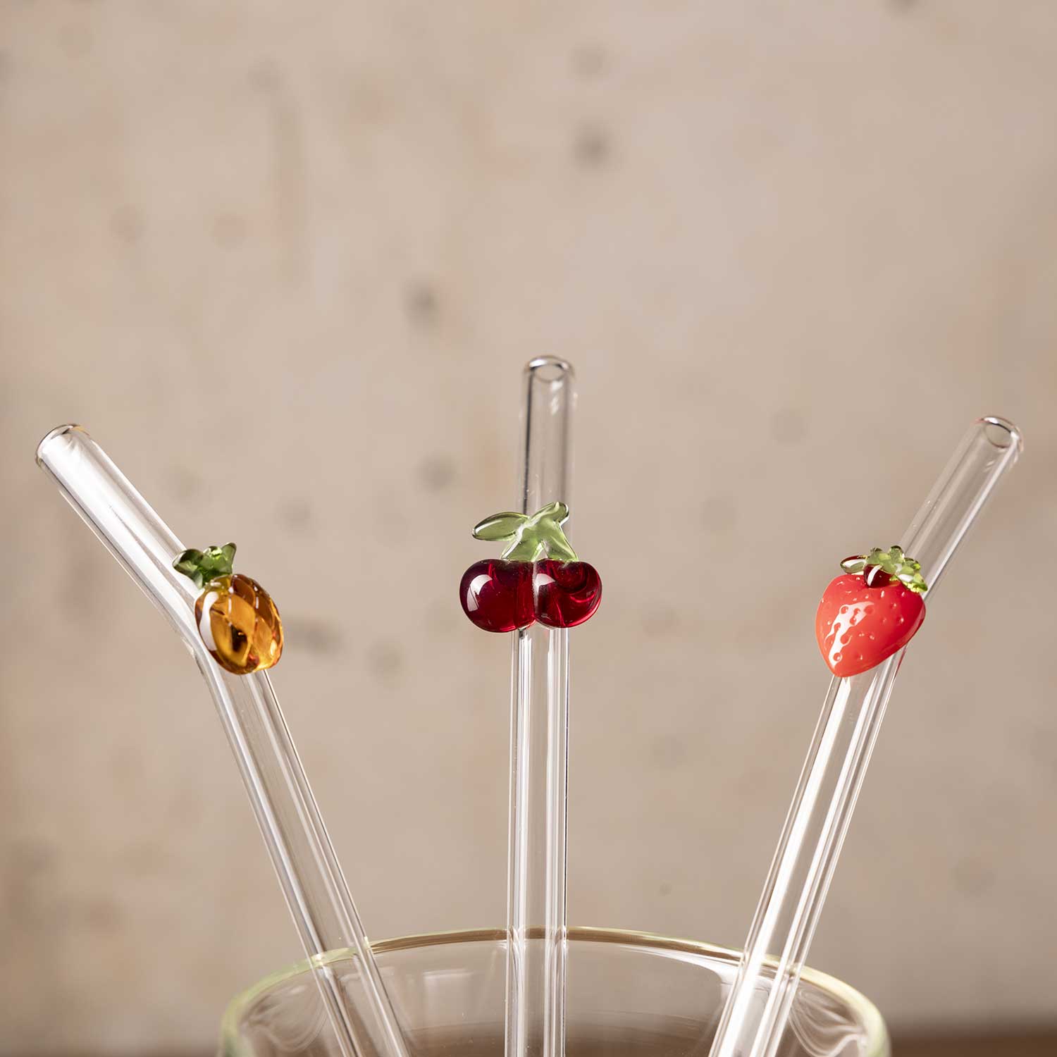 Pitillos de vidrio frutas set x4 - Ambiente Gourmet México