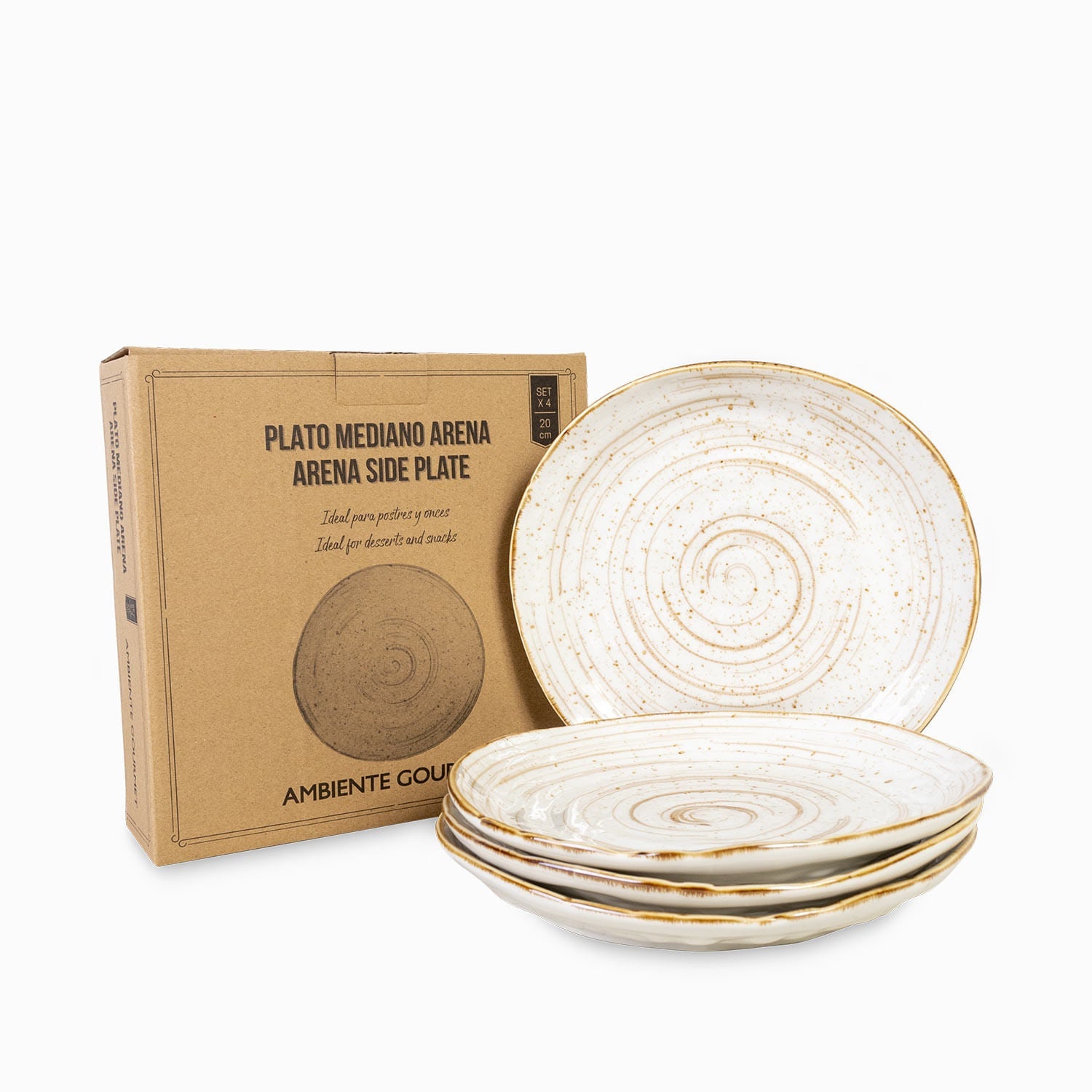 Plato mediano arena 20cm setx4 - Ambiente Gourmet México