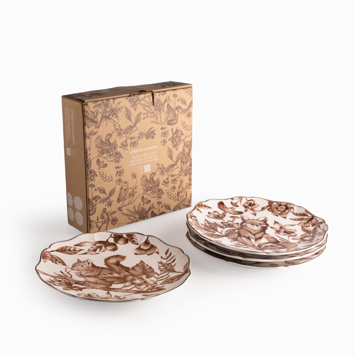 Plato Mediano Bosque Invernal 20Cm Setx4 - Ambiente Gourmet México