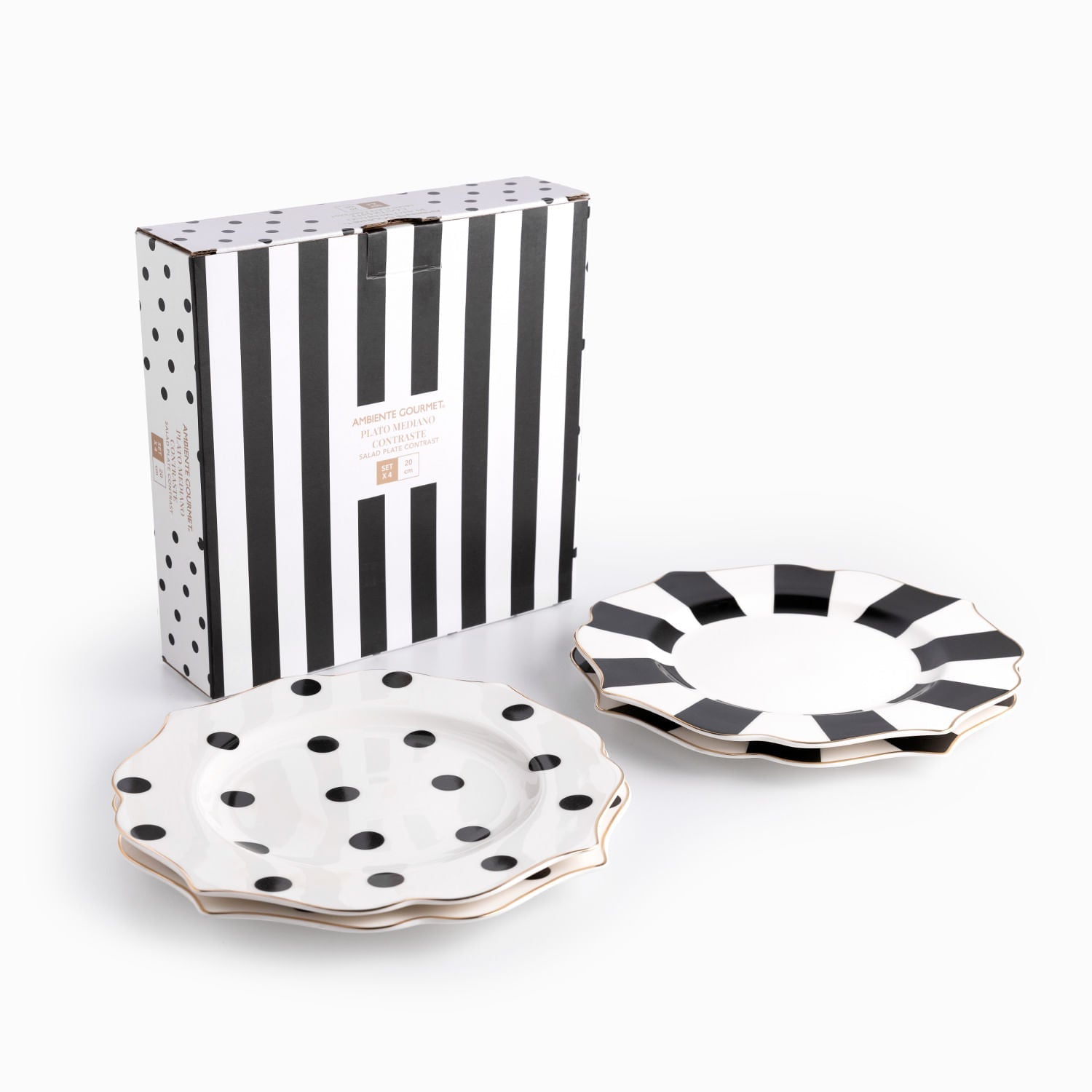 Plato Mediano Contraste 20Cm Setx4 - Ambiente Gourmet México