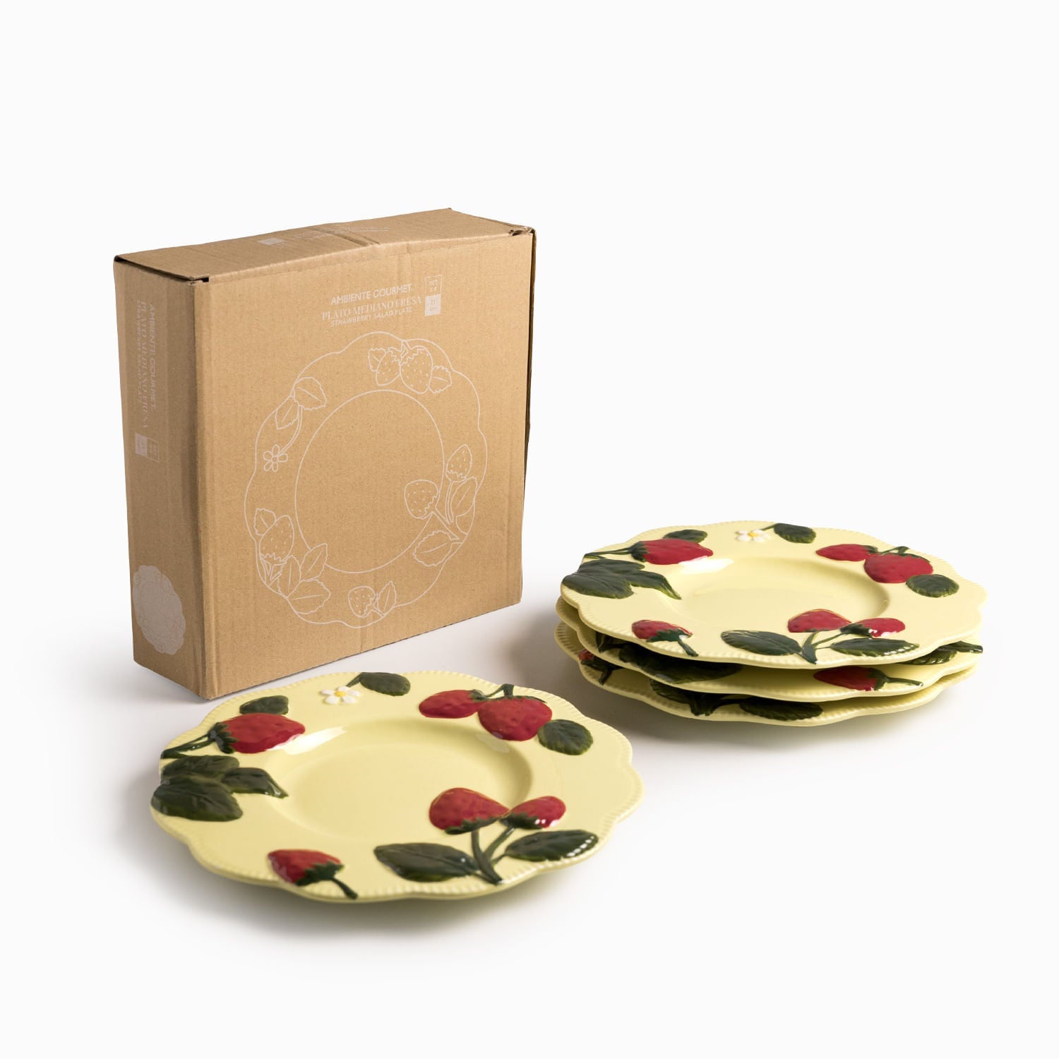 Plato mediano fresa 21cm set x4 - Ambiente Gourmet México