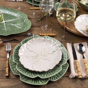 Plato mediano hoja col blanco 20cm set x4 - Ambiente Gourmet México