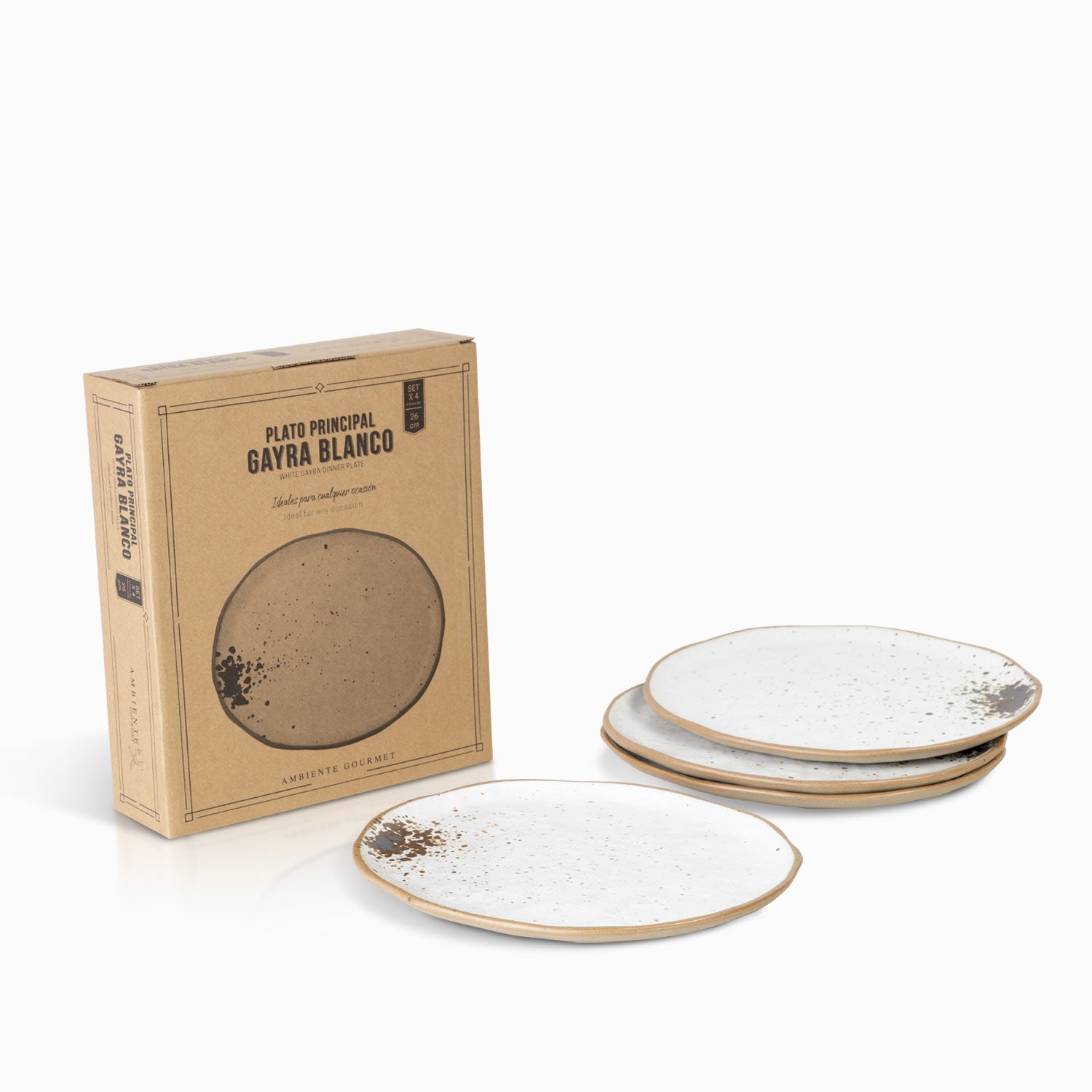 Plato principal gayra blanco 26 cm setx4 - Ambiente Gourmet México