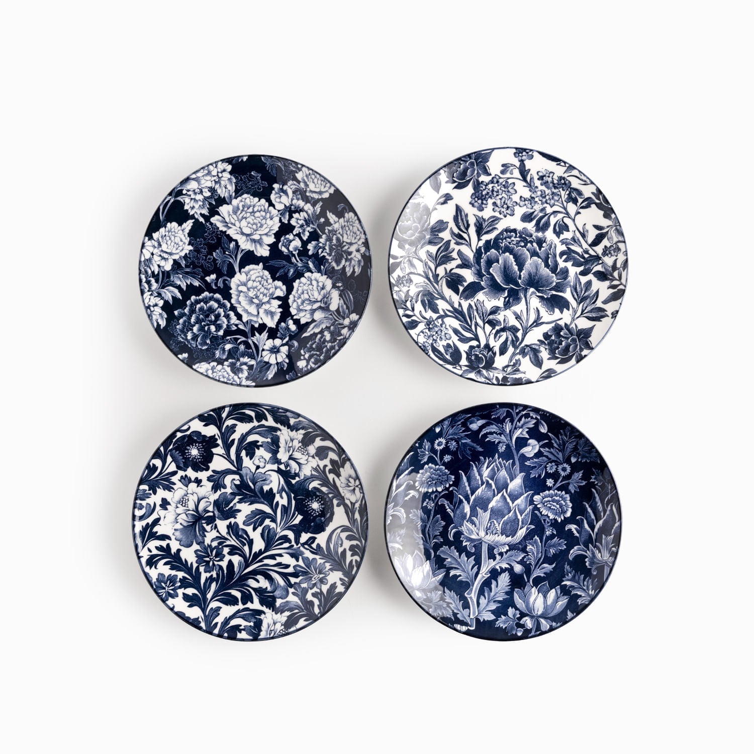 Plato principal jardín índigo 21cm set x4