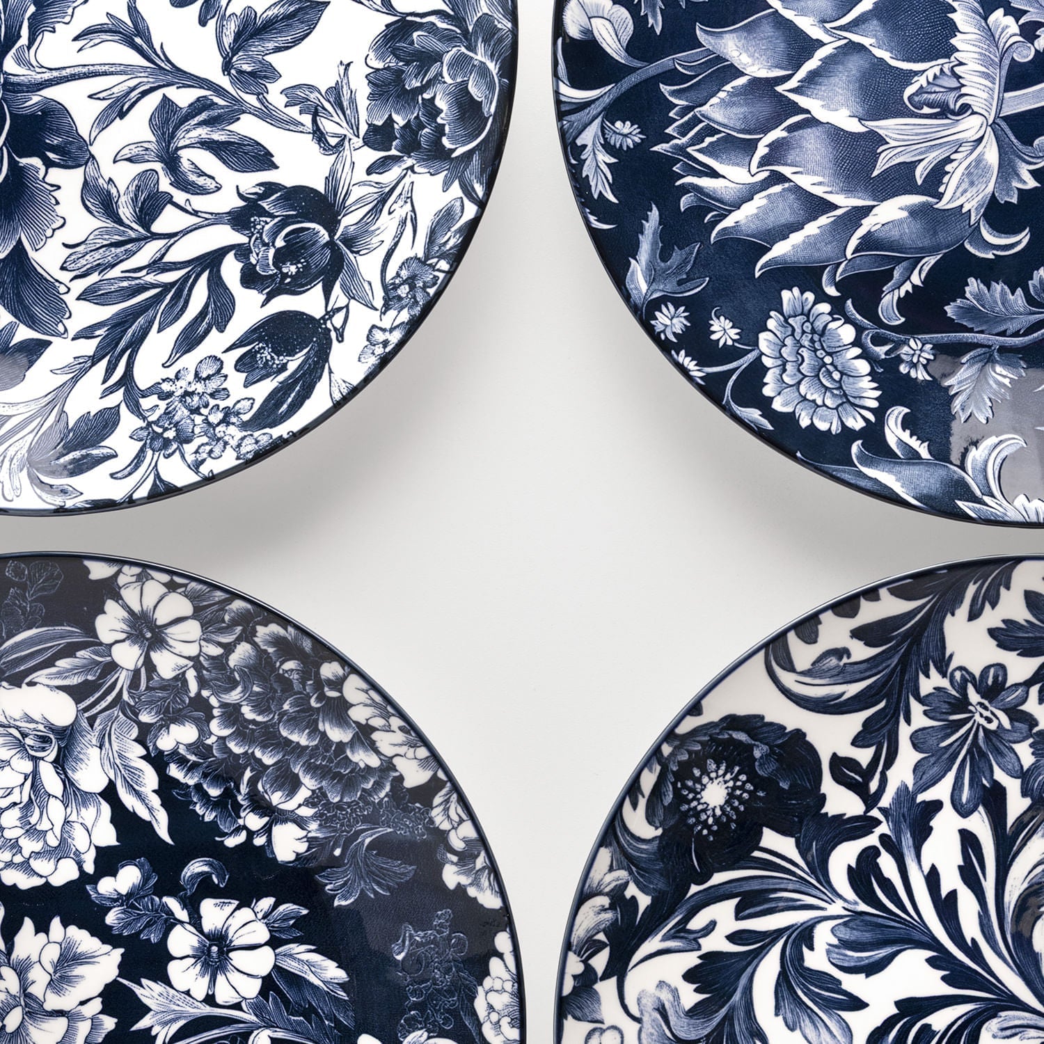 Plato principal jardín índigo 27cm set x4 - Ambiente Gourmet México