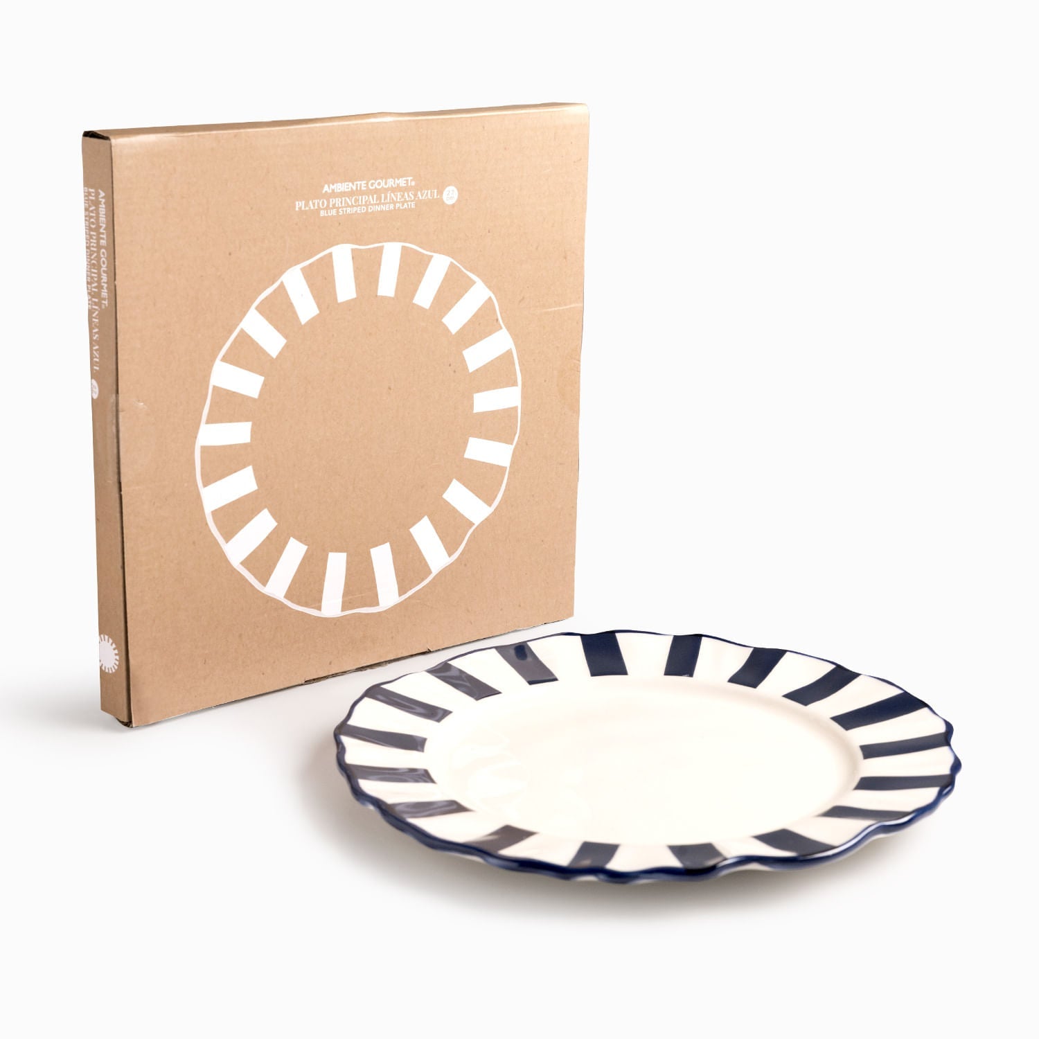 Plato principal líneas azul 27cm - Ambiente Gourmet México