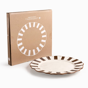 Plato principal líneas café 27cm - Ambiente Gourmet México