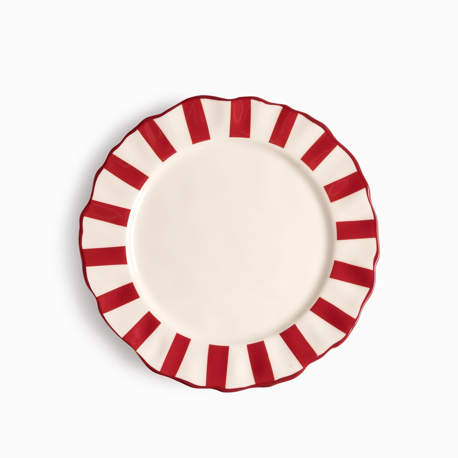 Plato principal líneas rojo 27cm