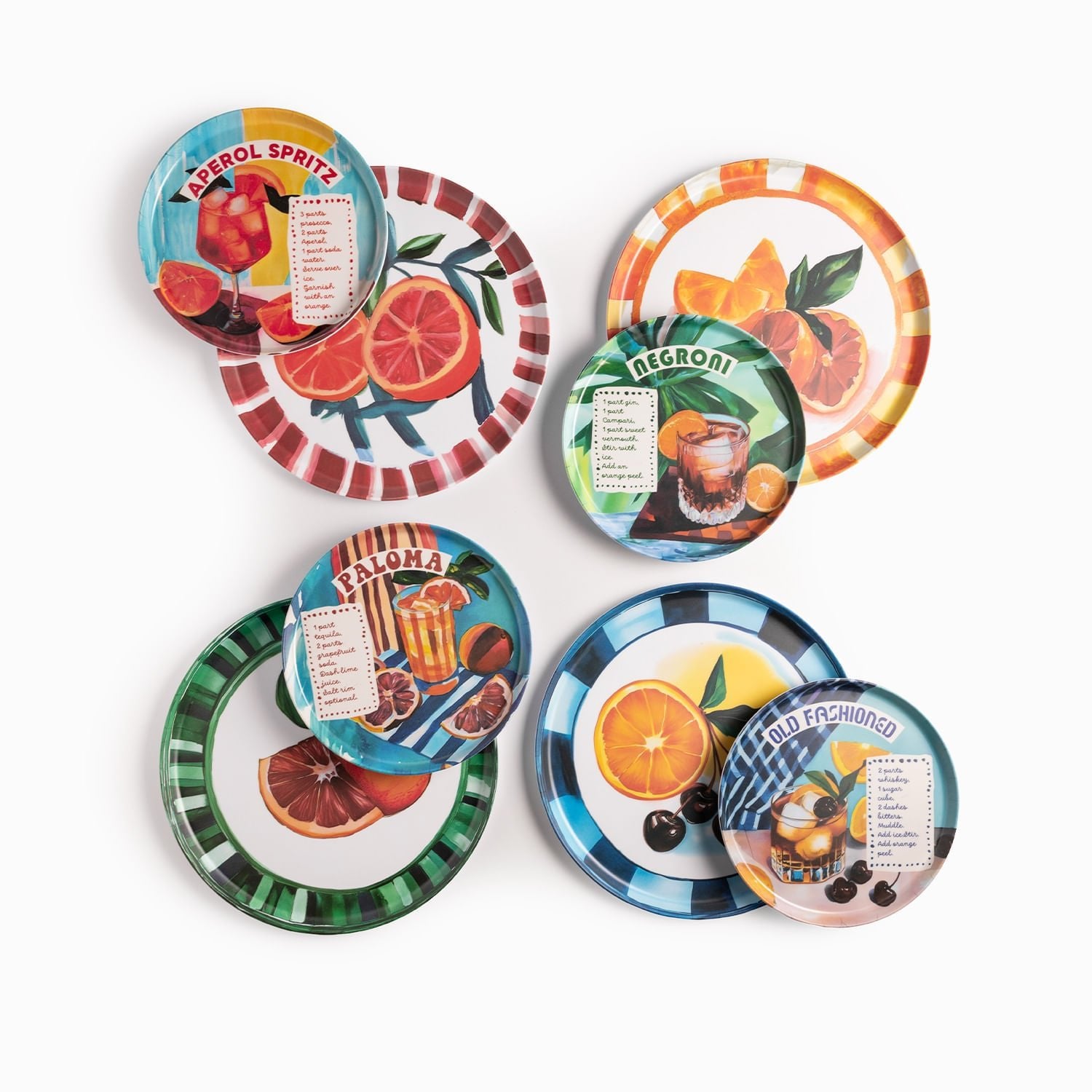 Platos melamina serie cocteles set x8 - Ambiente Gourmet México