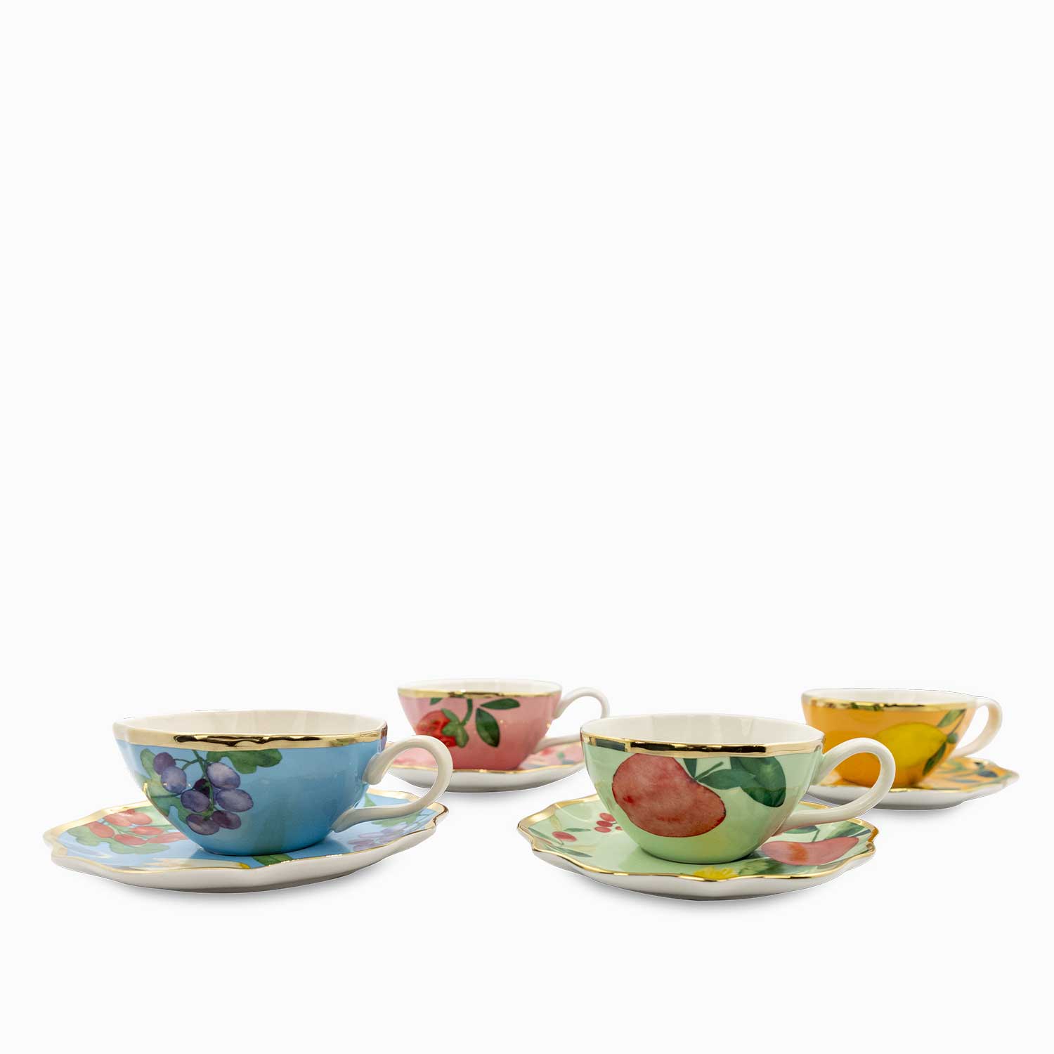 Pocillo y plato Frutal 200ml setx4