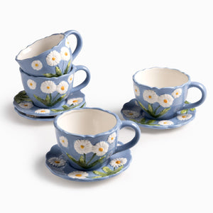 Pocillo y plato margarita 350ml set x4 - Ambiente Gourmet México