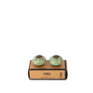 Pomo azul cielo y blanco set x 2