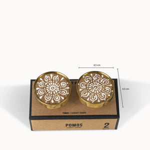 Pomo Madera Wask Borde Dorado set x 2