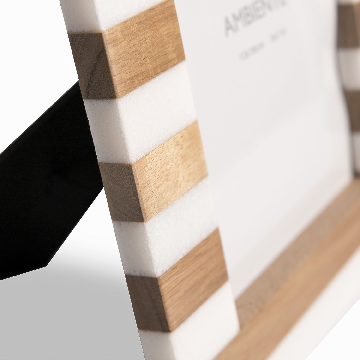 Portarretratos Rayas Marmol Y Madera 26Cm - Ambiente Gourmet México