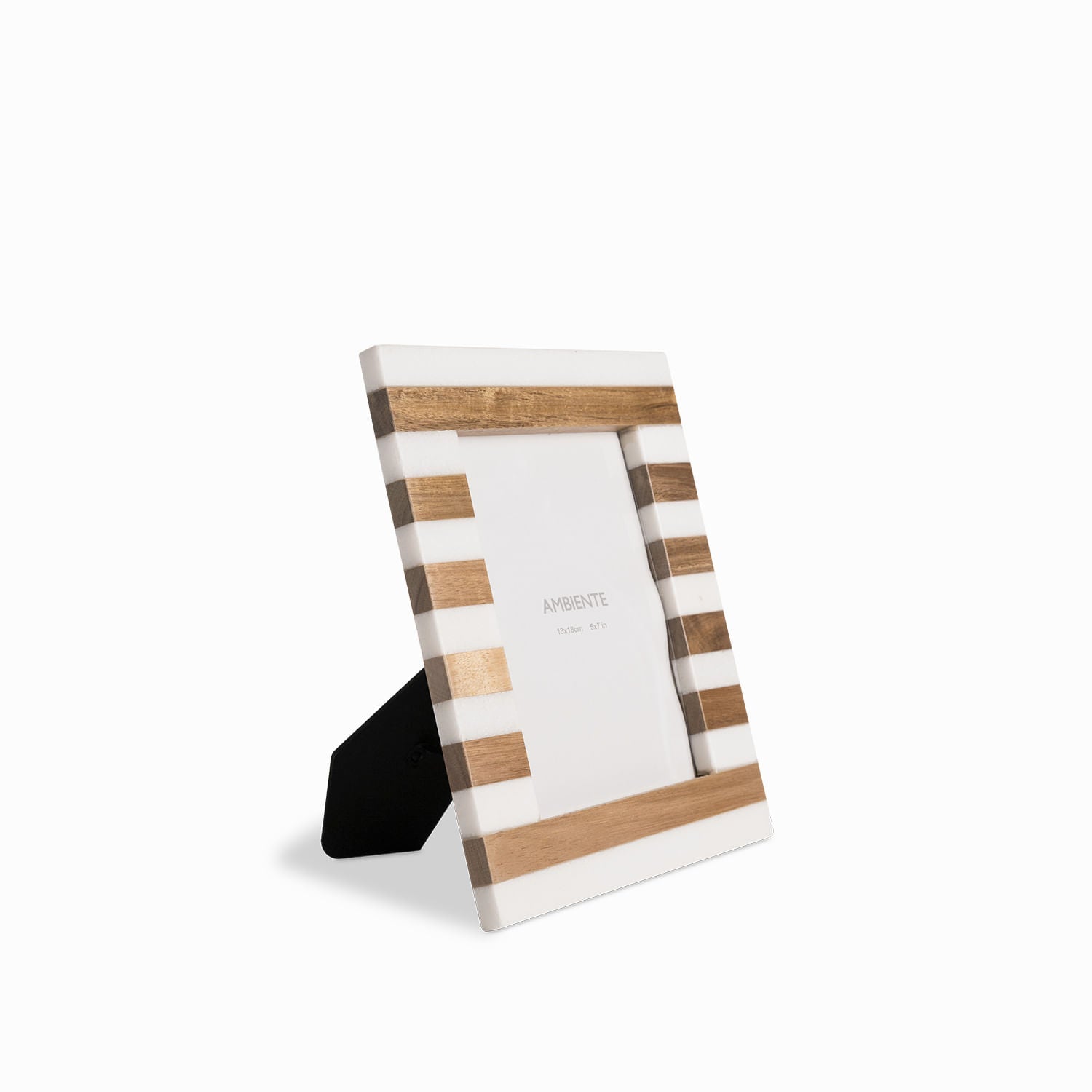 Portarretratos Rayas Marmol Y Madera 26Cm - Ambiente Gourmet México