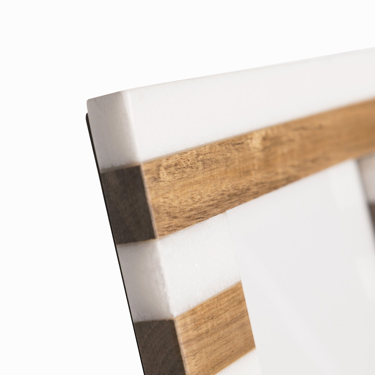 Portarretratos Rayas Marmol Y Madera 26Cm - Ambiente Gourmet México