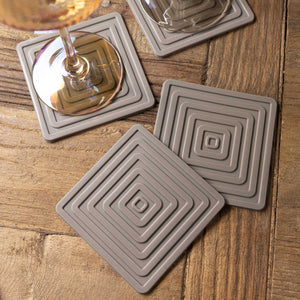 Portavasos Cuadro Silicona Gris - Ambiente Gourmet México