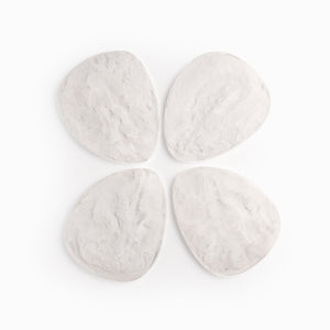 Portavasos en resina blanca set x4
