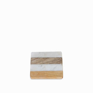 Portavasos rayas marmol madera - Ambiente Gourmet México