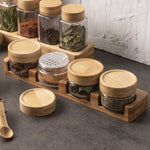 Rack especias bajo base madera set x5