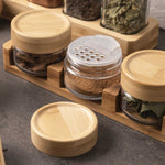 Rack especias bajo base madera set x5