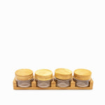 Rack especias bajo base madera set x5