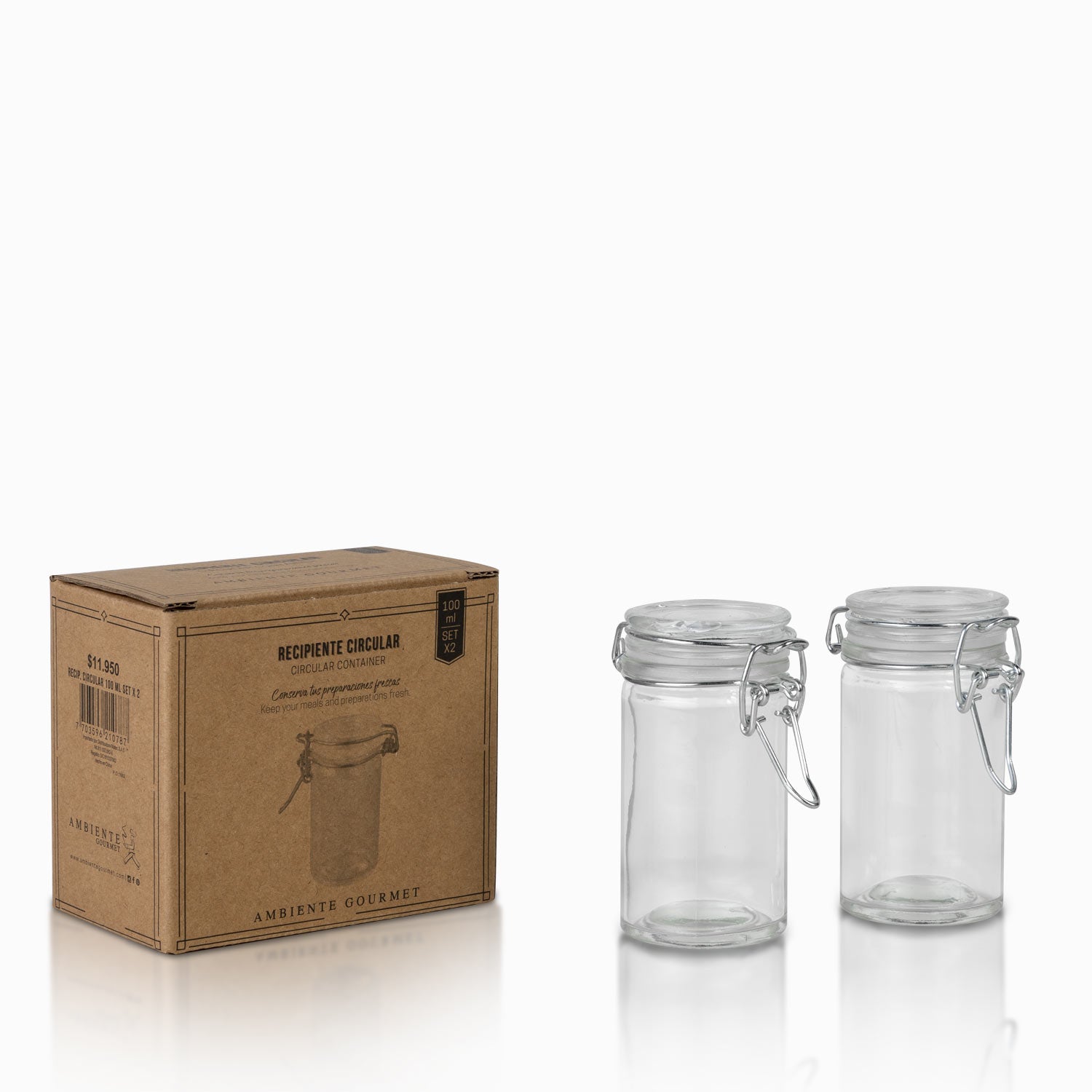 Recipiente circular 100 ml setx2