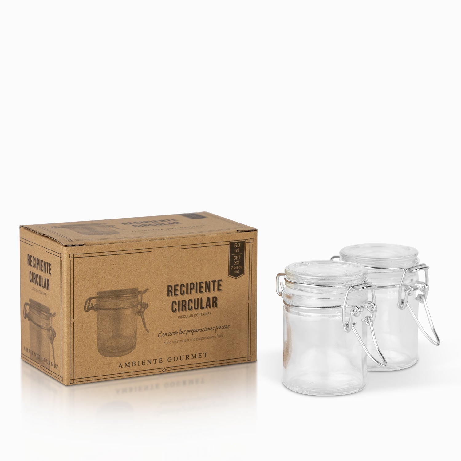 Recipiente circular 50 ml set x 2 - Ambiente Gourmet México