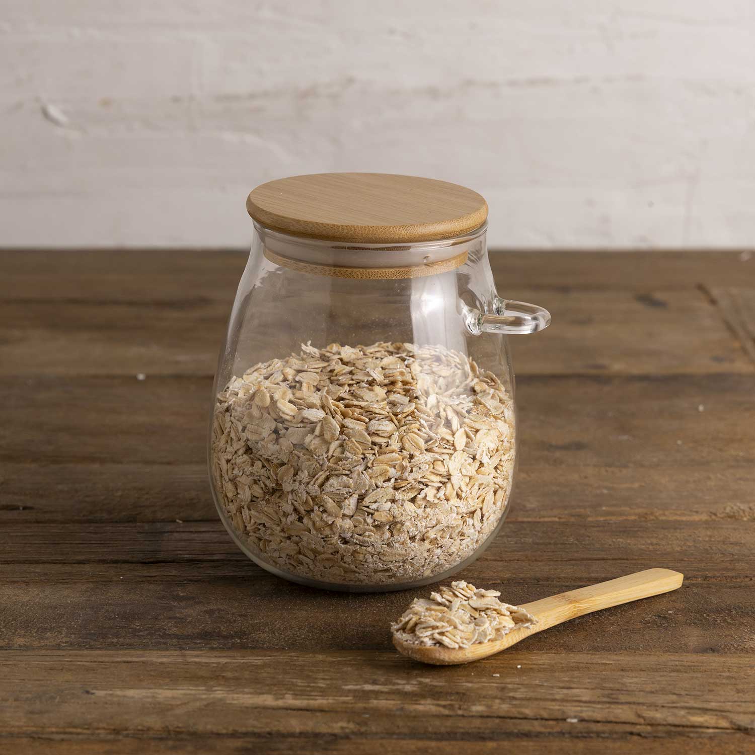 Recipiente con cuchara en bambu mediano - Ambiente Gourmet México