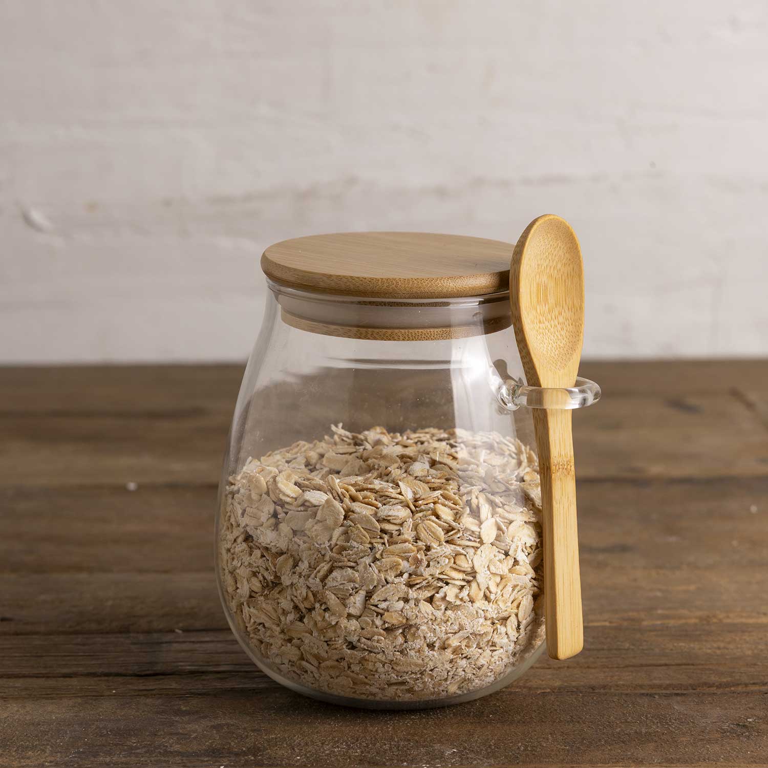 Recipiente con cuchara en bambu mediano - Ambiente Gourmet México