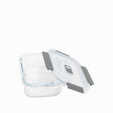Recipiente Rectangular Con Division En Borosilicato  600Ml