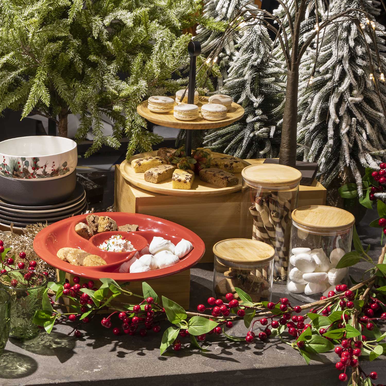 Recipiente redondo tapa en bambu 650ml - Ambiente Gourmet México