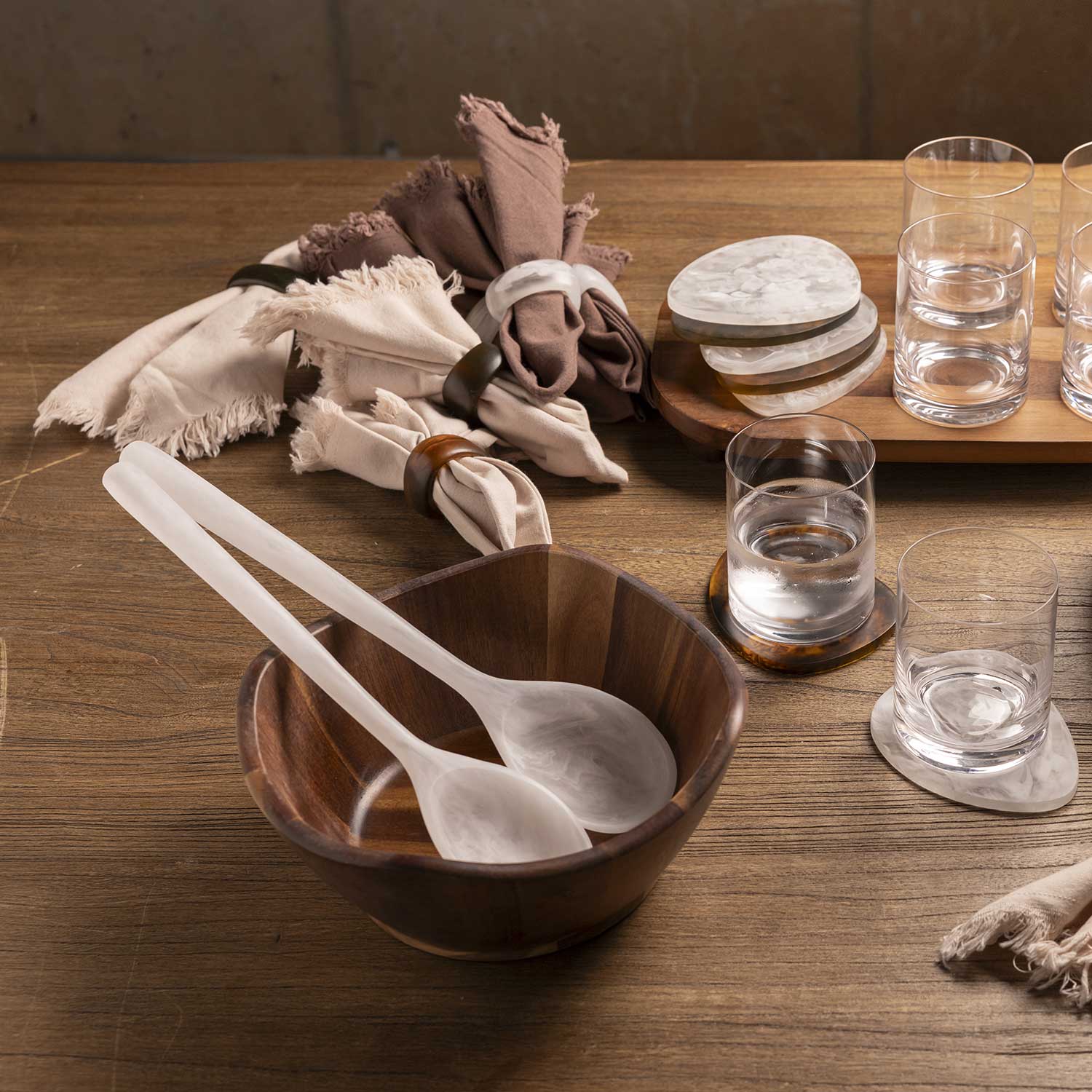 Servidoras en resina blanca set x2 - Ambiente Gourmet México