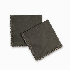 Servilleta de tela flecos verde setx2