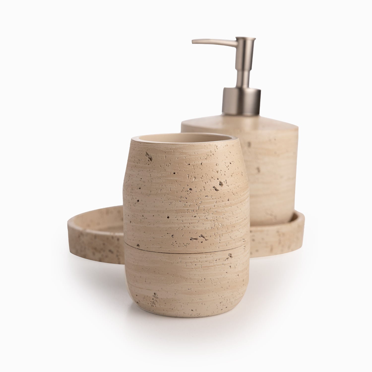 Set Bano Piedra Beige - Ambiente Gourmet México