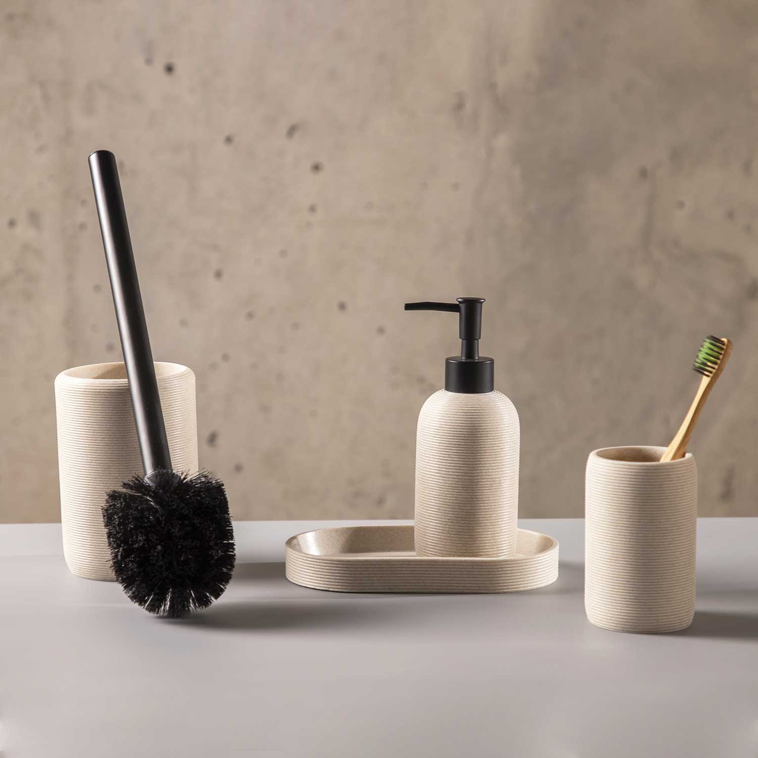 Set baño piedra gris