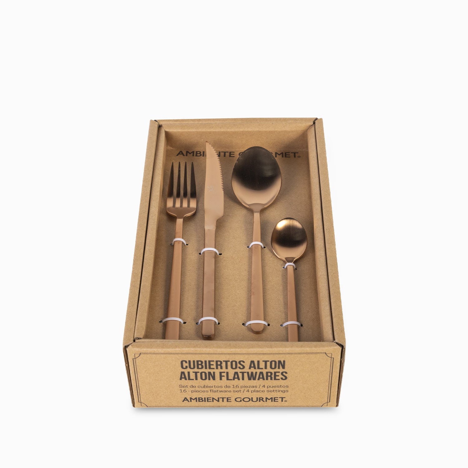 Set de cubiertos alton copper 16 pcs - Ambiente Gourmet México