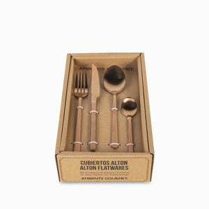 Set de cubiertos alton copper 16 pcs - Ambiente Gourmet México