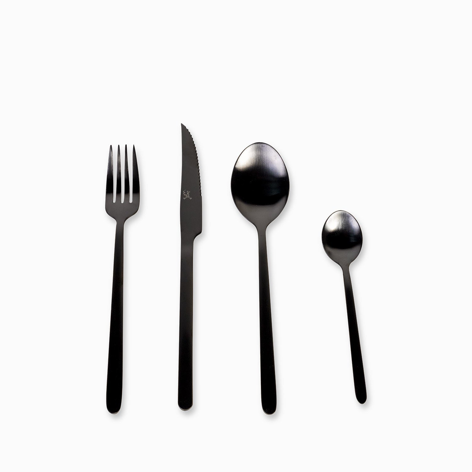 Set de cubiertos alton negro mate 16 pcs